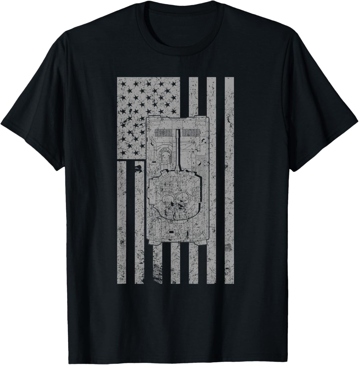 M2 Bradley IFV US Military tank Vintage Flag T-Shirt - T-Shirt | Black