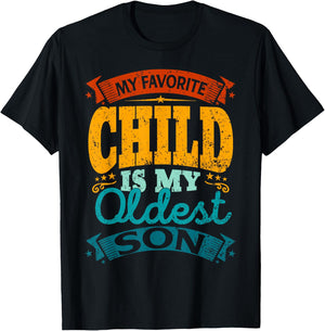 My Favorite Child Is My Oldest Son Vintage Mothers Day T-Shirt - T-Shirt | Black