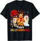 Golden Retriever Happy Hallothanksmas Halloween Thanksgiving T-Shirt - T-Shirt | Black
