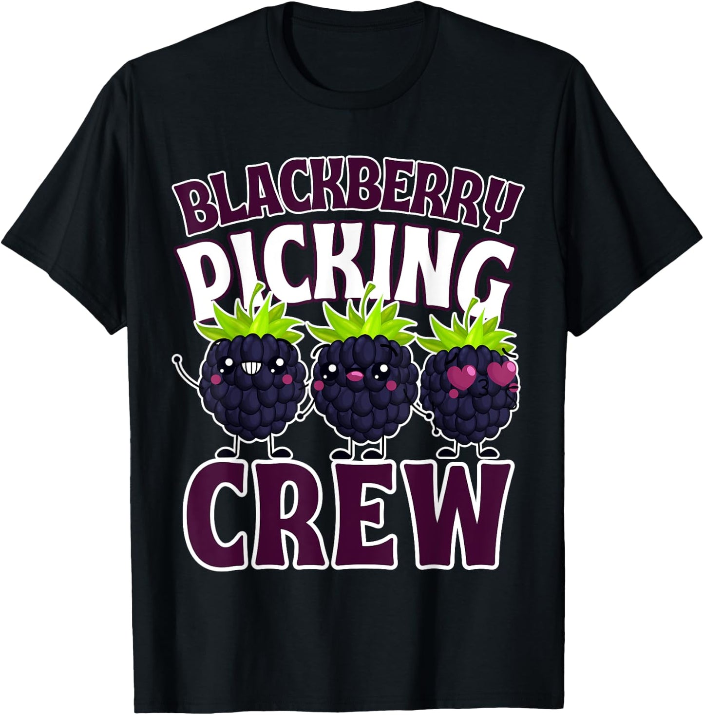 Funny Blackberry Fruit Farm Harvesting Picking Crew Squad T-Shirt - T-Shirt | Black