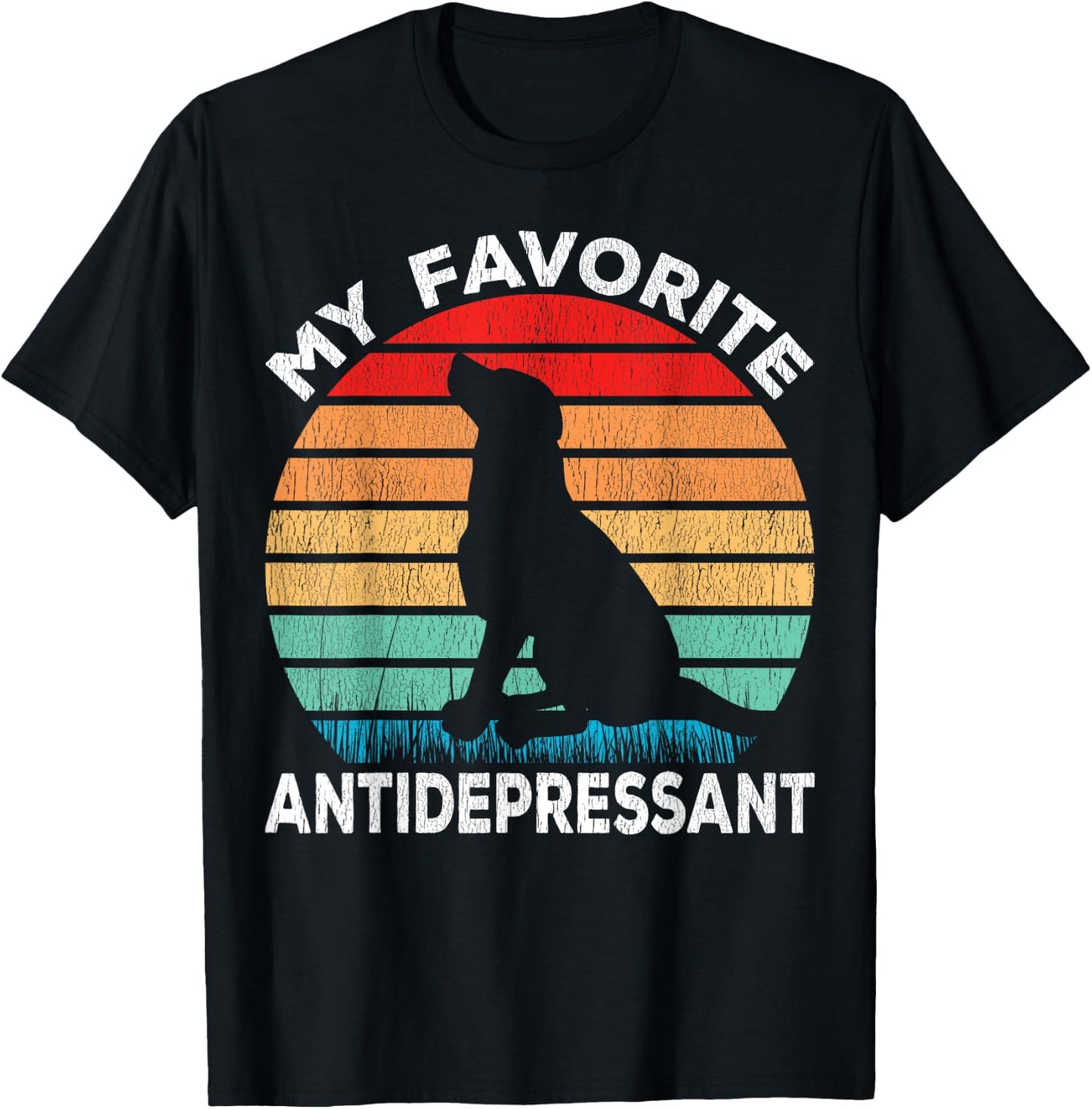 Dog Antidepressant - Dog Lover Funny T-Shirt - T-Shirt | Black