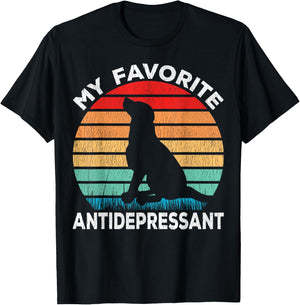 Dog Antidepressant - Dog Lover Funny T-Shirt - T-Shirt | Black