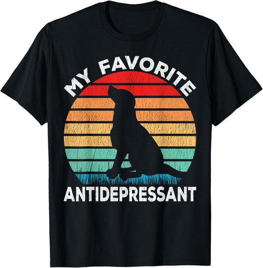Dog Antidepressant - Dog Lover Funny T-Shirt - T-Shirt | Black