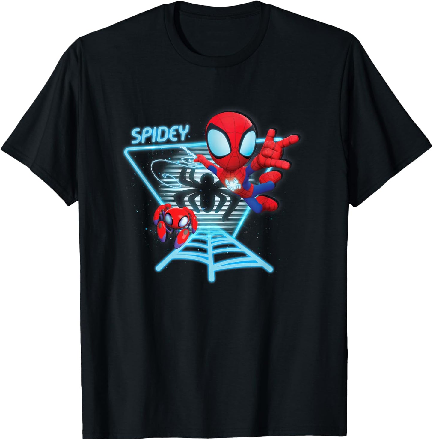 Marvel Spidey and His Amazing Friends Spidey Hologram T-Shirt - T-Shirt | Black