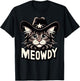 Meowdy Funny Cat Maine Coon Country Music Cowboy Kitten T-Shirt - T-Shirt | Black