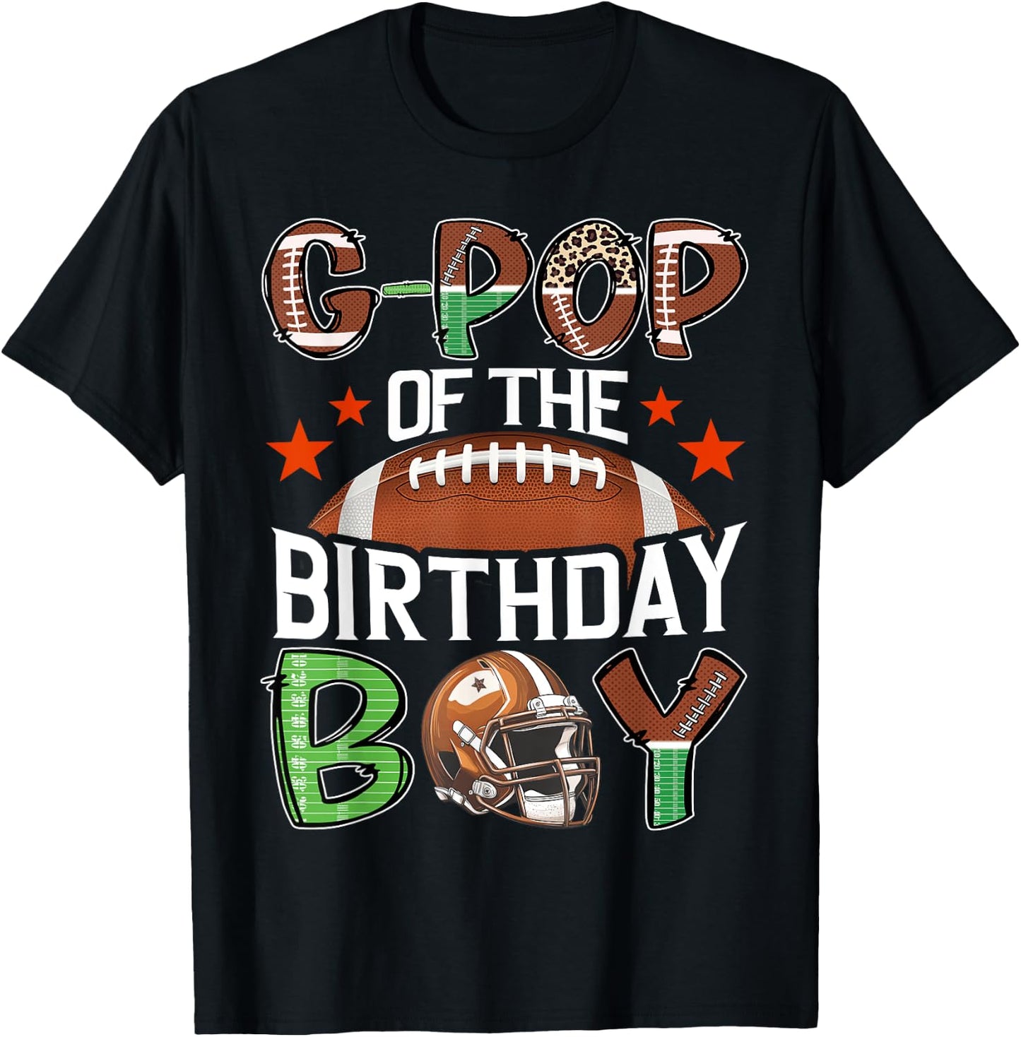 G-Pop Of The Birthday Boy Game Day Football T-Shirt - T-Shirt | Black