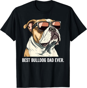 Best Bulldog Dad Ever Dog English Bulldog Father T-Shirt - T-Shirt | Black