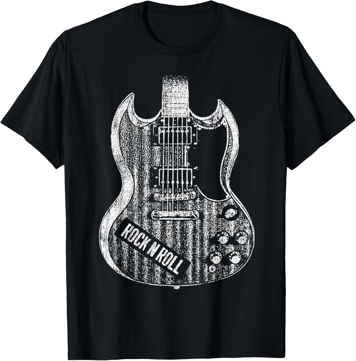 Rock and Roll Guitar Vintage ROCK Music T-Shirt - T-Shirt | Black