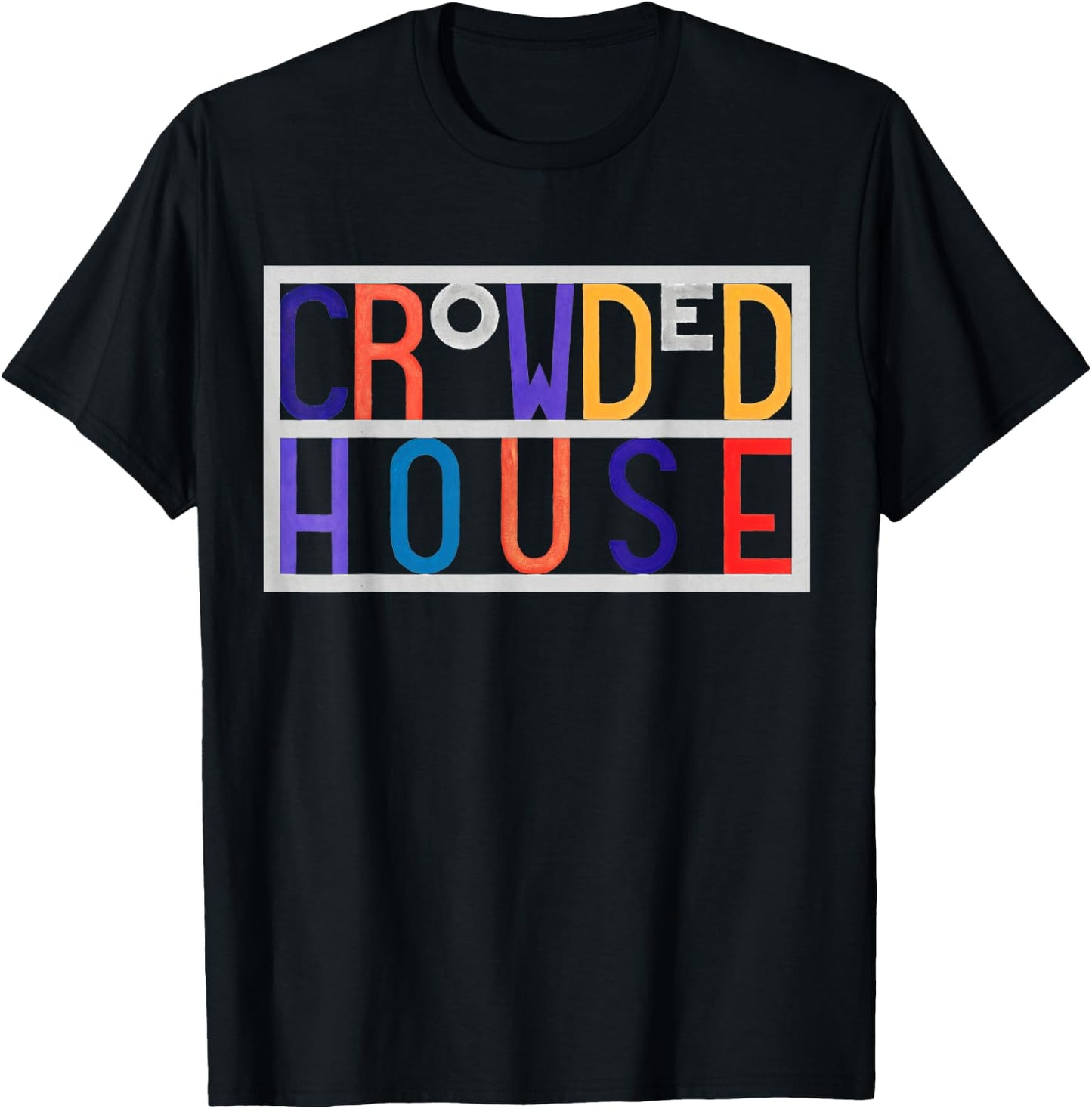 Crowded House Logo On Black T-Shirt - T-Shirt | Black