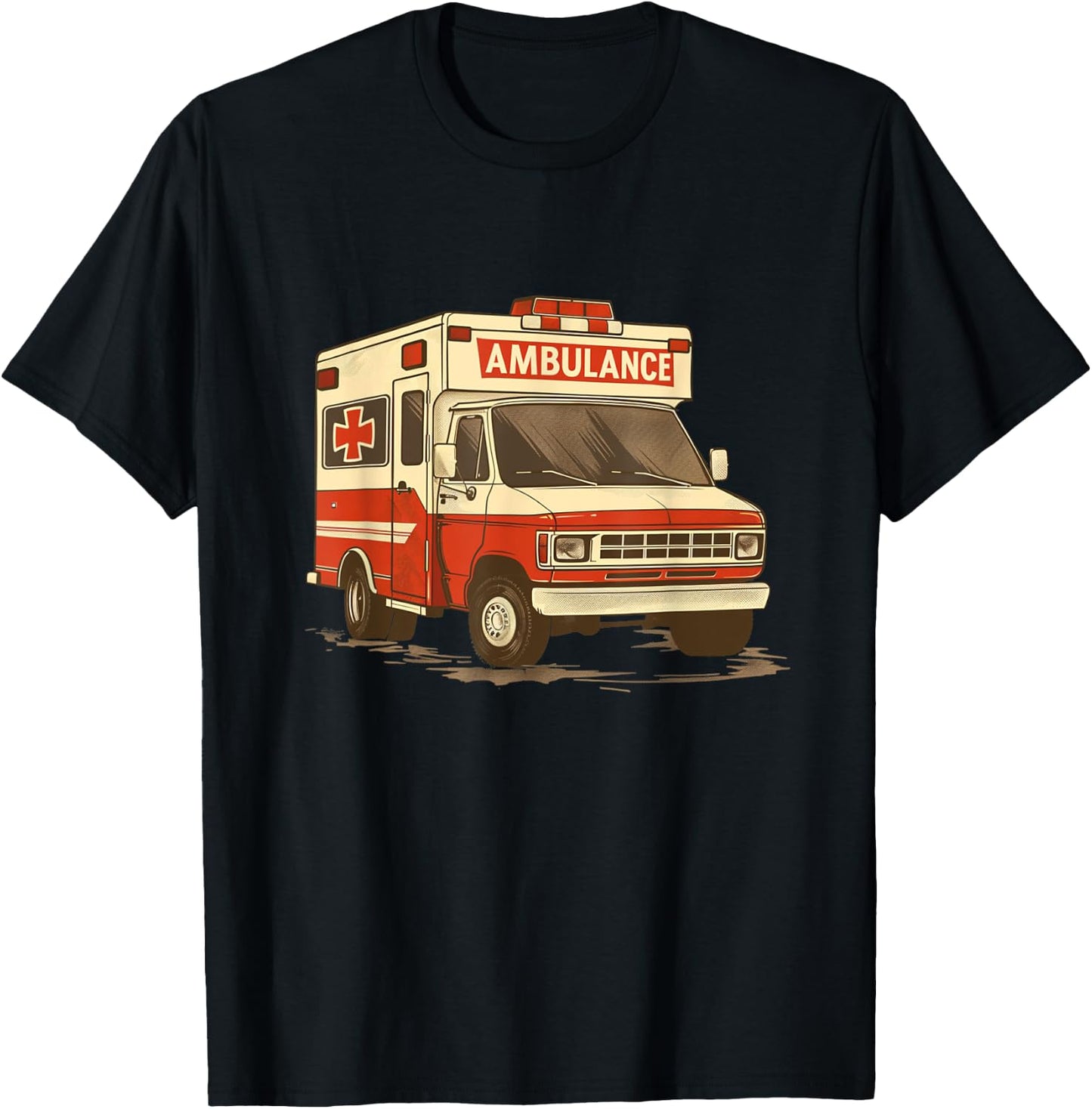 Red Ambulance Vehicle Costume for Adults and Kids T-Shirt - T-Shirt | Black