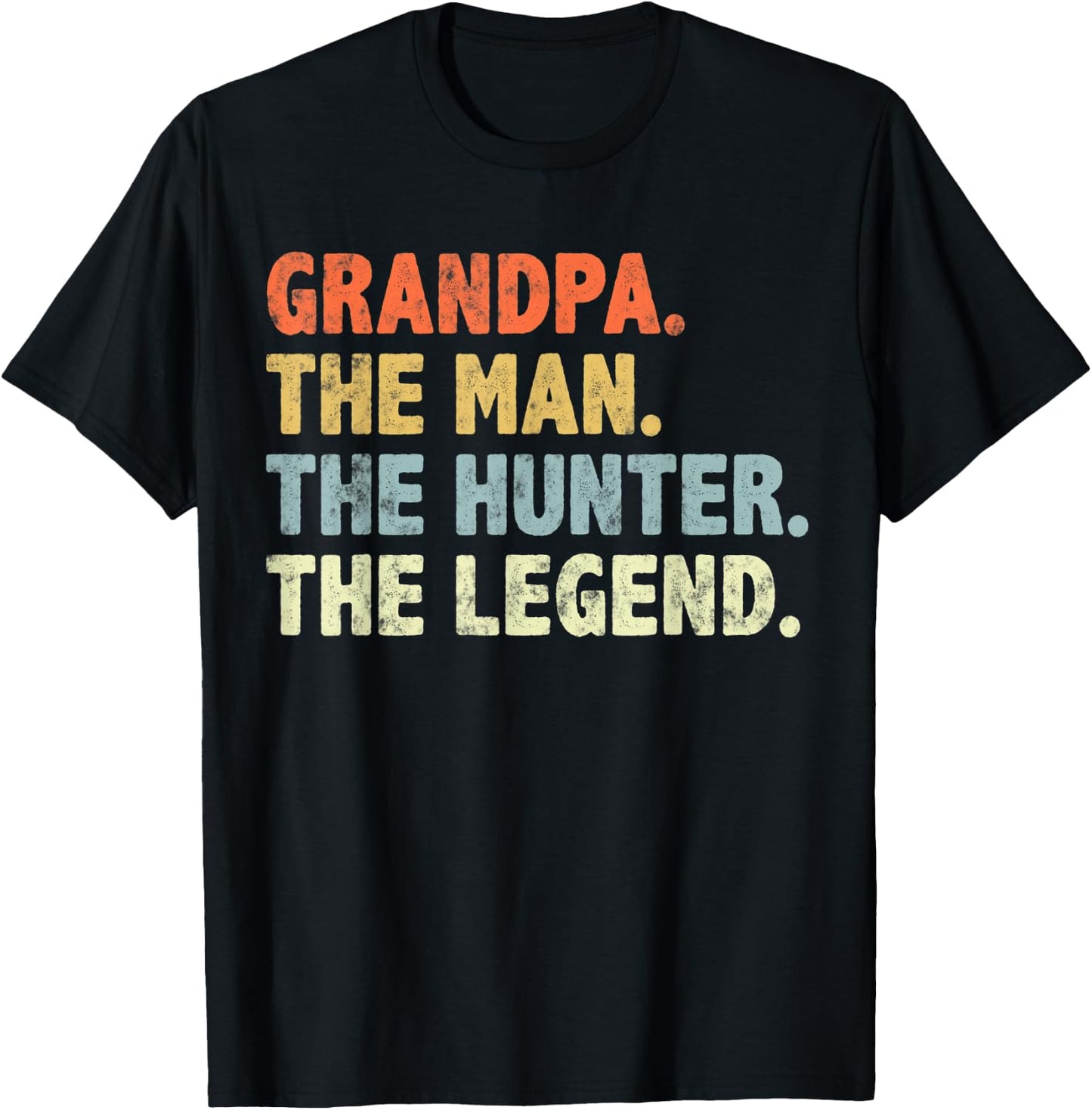 Retro style Funny Grandpa The Man Duck Deer hunting Legend T-Shirt - T-Shirt | Black