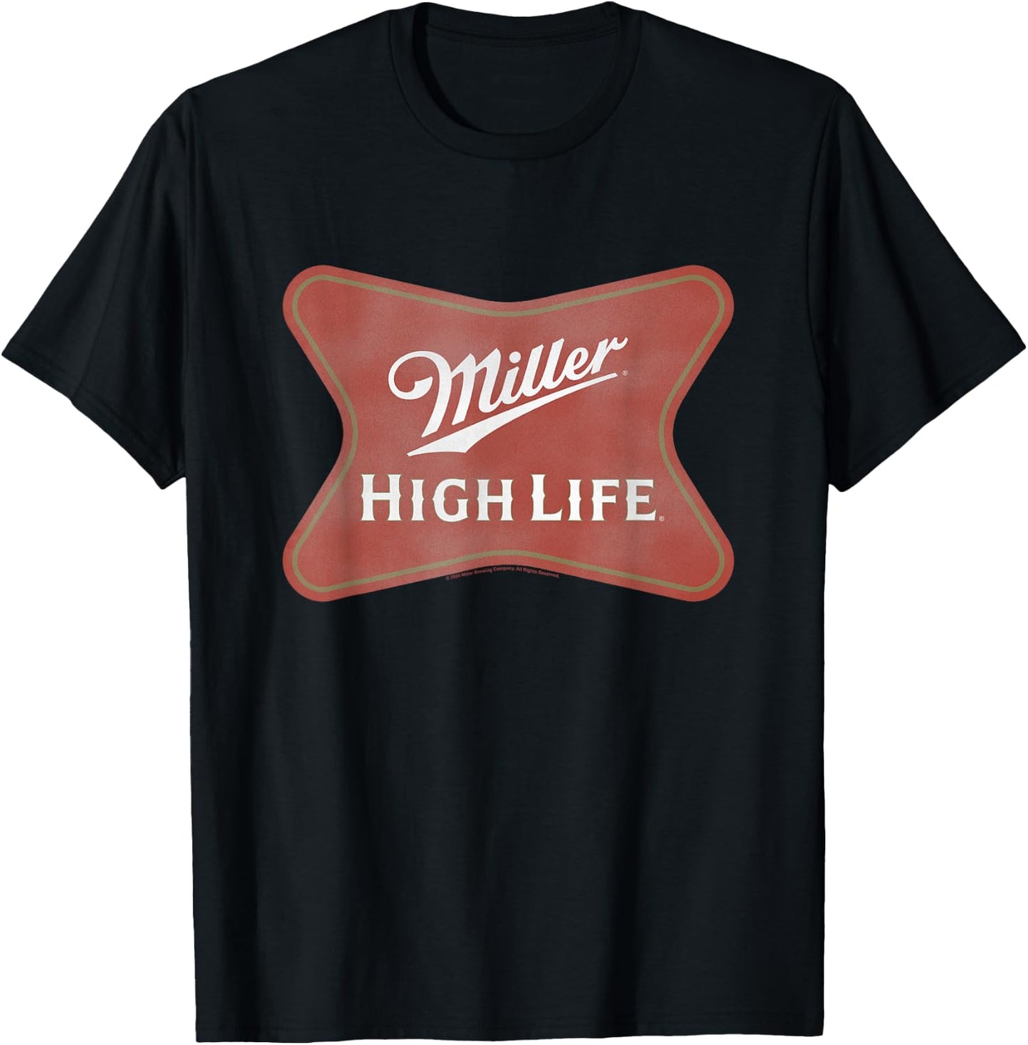 Miller High Life Faded Vintage Classic Logo T-Shirt - T-Shirt | Black