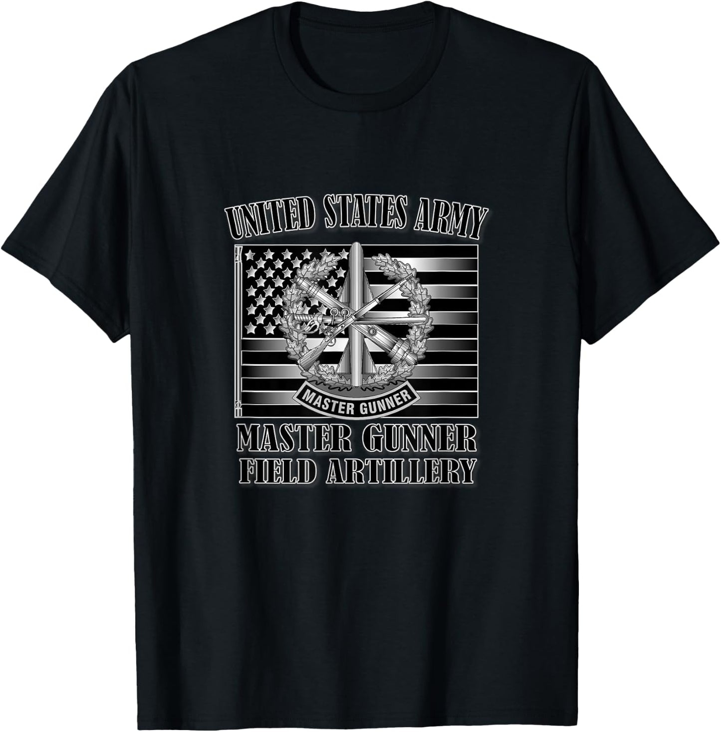 Master Gunner- Field Artillery (Front Design) T-Shirt - T-Shirt | Black