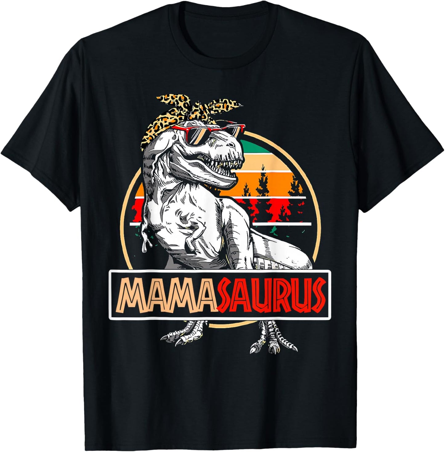 Mamasaurus T-Rex Dinosaur Mama Gifts For Mom Mothers Day T-Shirt - T-Shirt | Black