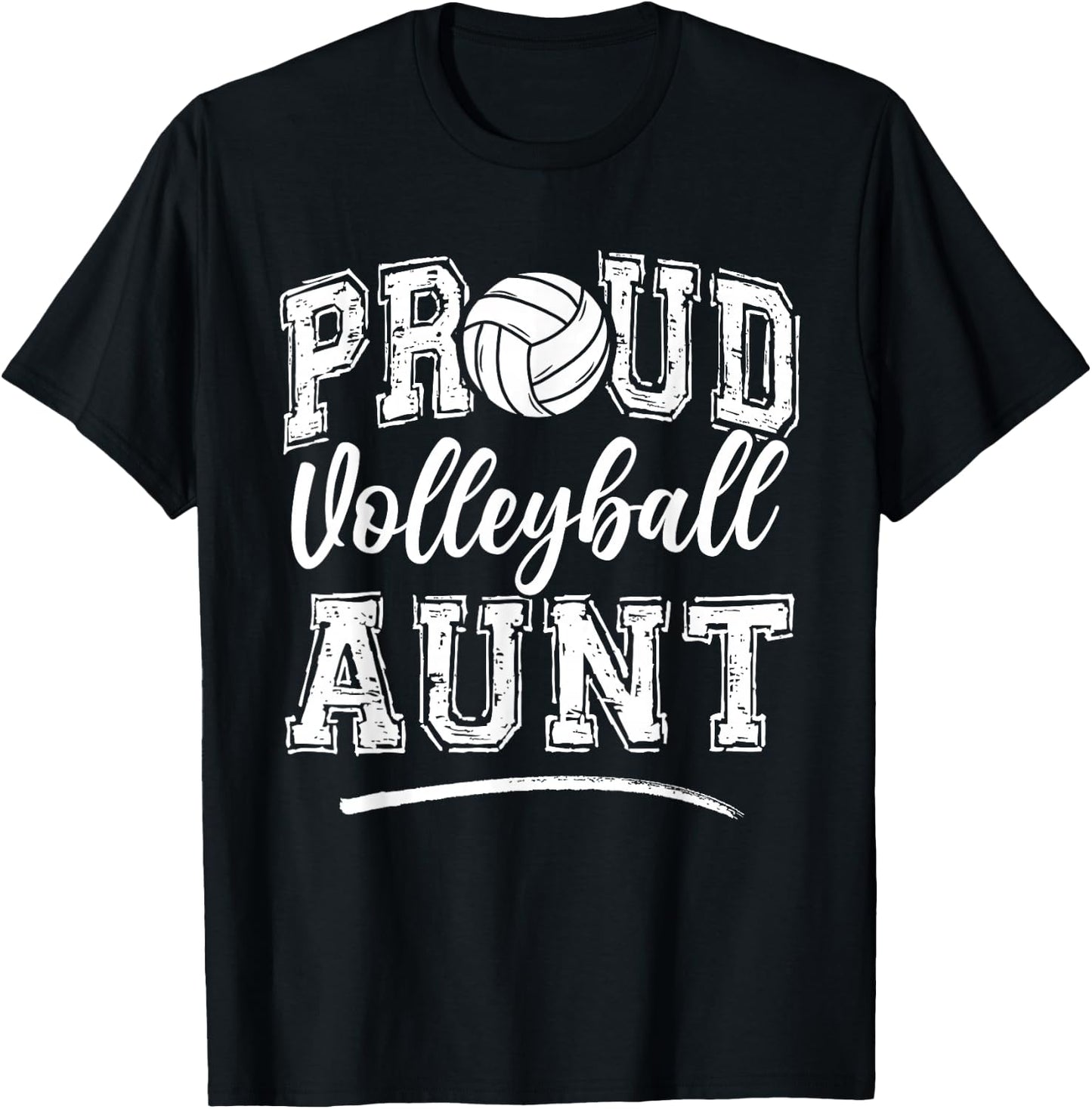 Proud Volleyball Aunt Funny College That's My Nephew T-Shirt - T-Shirt | Black