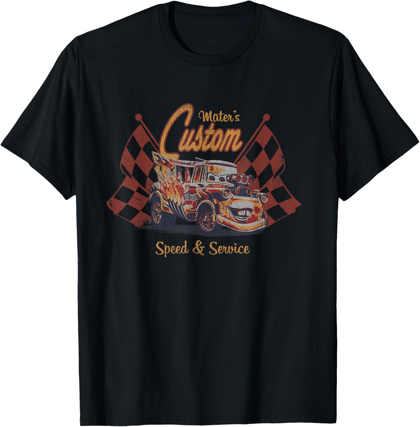Disney and Pixar’s Cars Mater’s Custom Speed & Service Retro T-Shirt - T-Shirt | Black