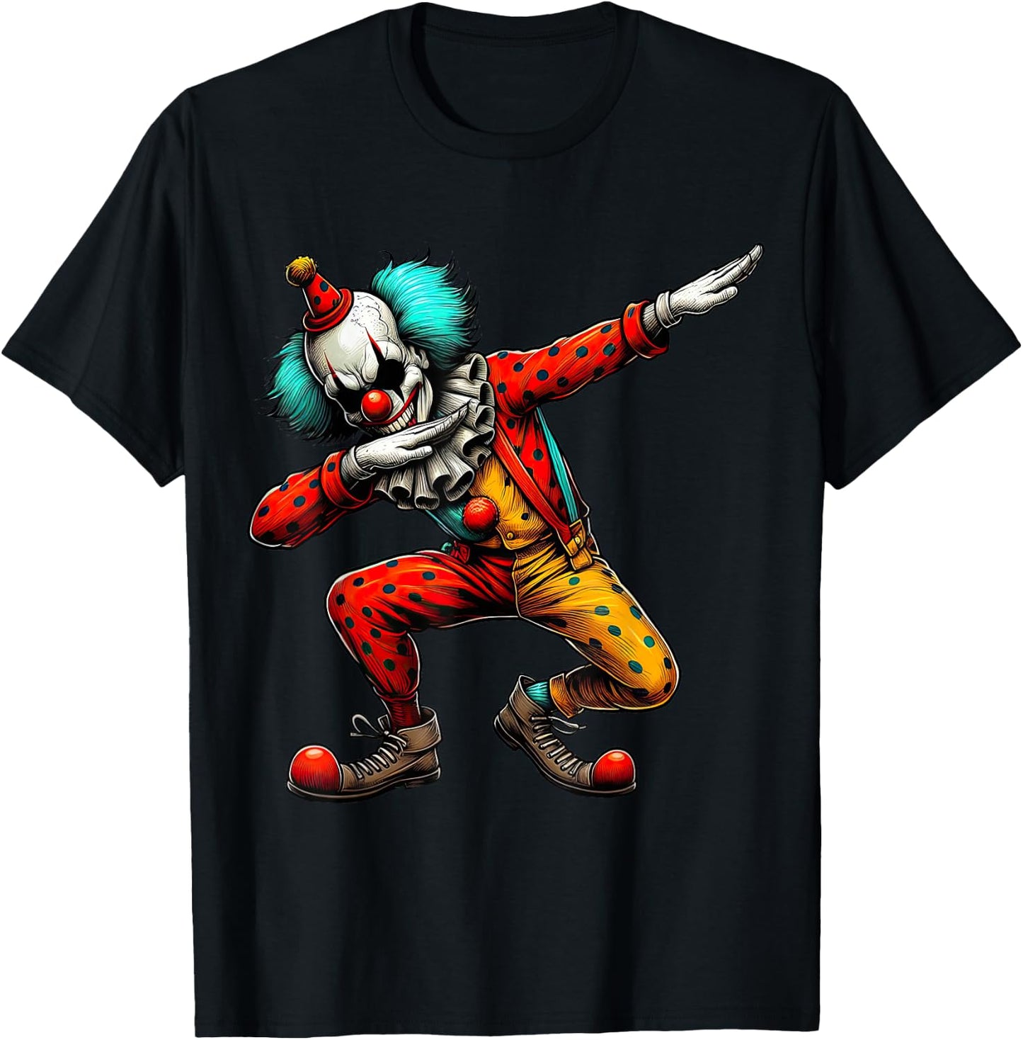 Dabbing Creepy Clown Scary Halloween Dab Dance T-Shirt - T-Shirt | Black