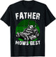 Father Mows Best Funny Lawn Mower Dad Humor T-Shirt - T-Shirt | Black