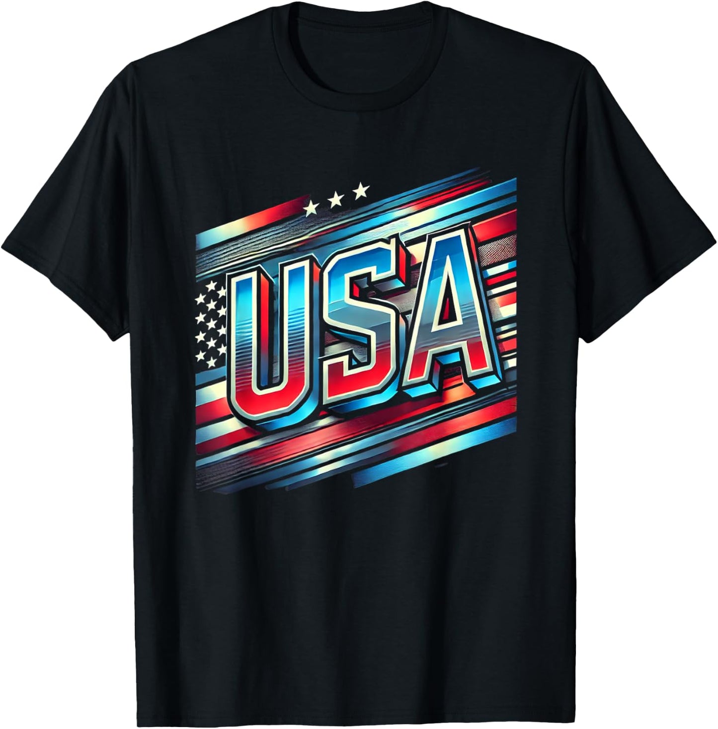 USA American Flag Patriotic Design Men T-Shirt - T-Shirt | Black