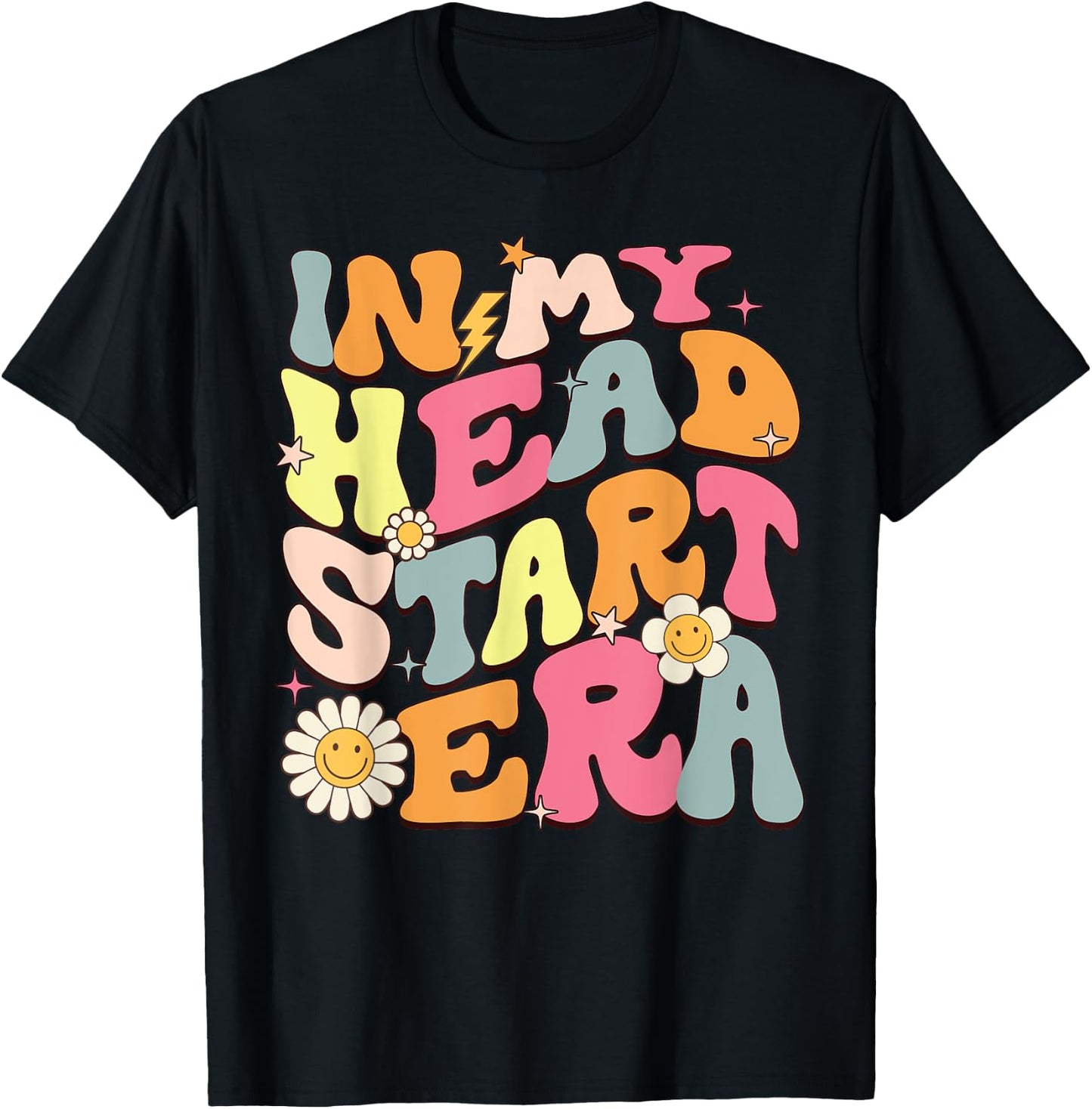 Groovy In My Head Start Era Homeschool Headstart Teacher Men Women Girls Kids T-Shirt - T-Shirt | Black