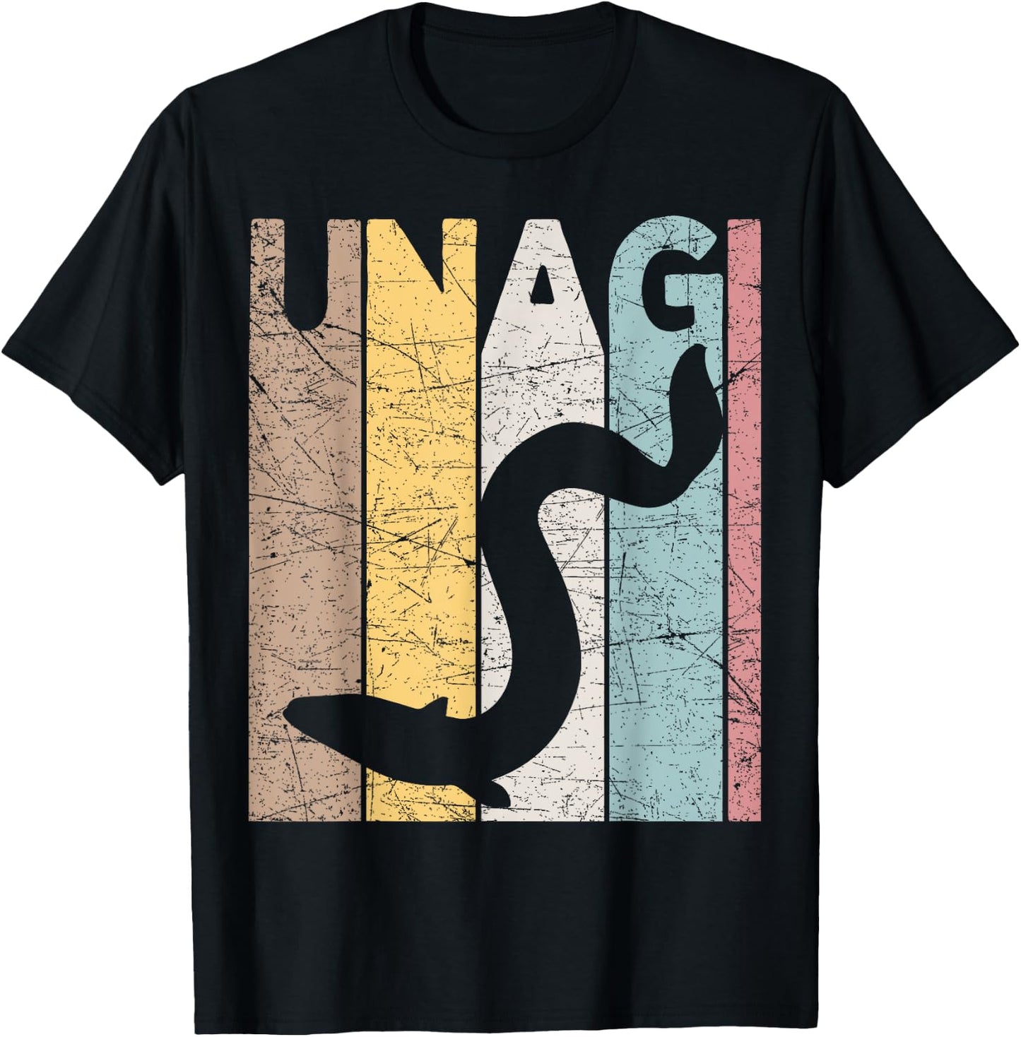 Unagi Vintage Japanese Food Retro Japanese Eel T-Shirt - T-Shirt | Black