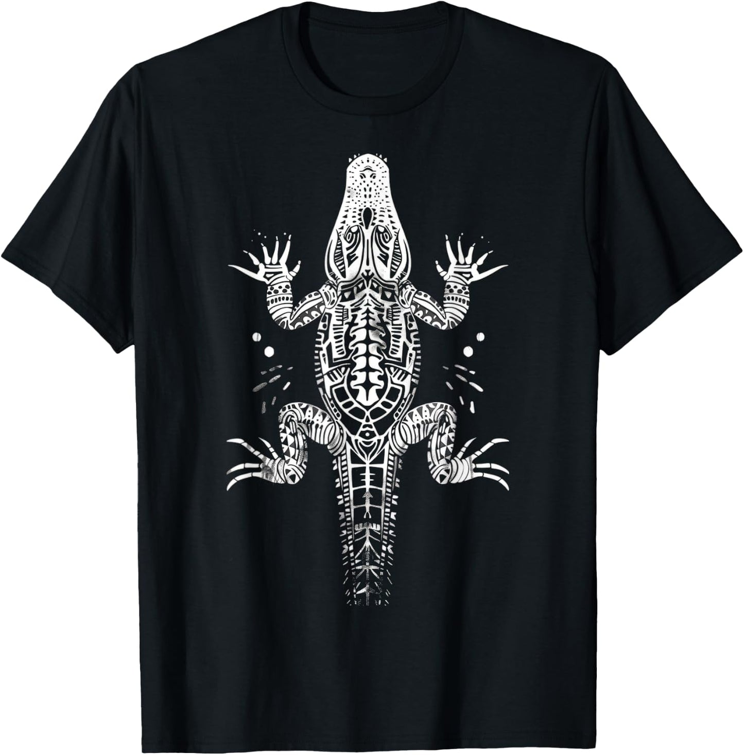 Alligator Tribal Vintage Retro Graphic T-Shirt - T-Shirt | Black
