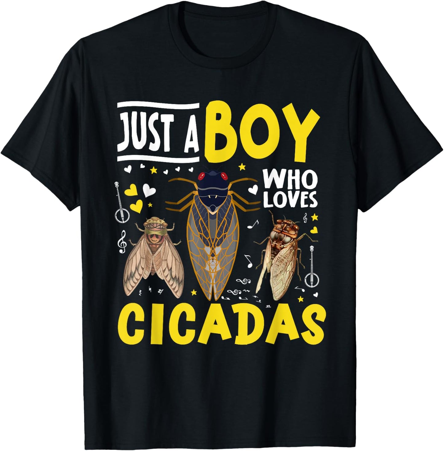 Just a Boy Who Loves Cicada Funny Insect Lover T-Shirt - T-Shirt | Black