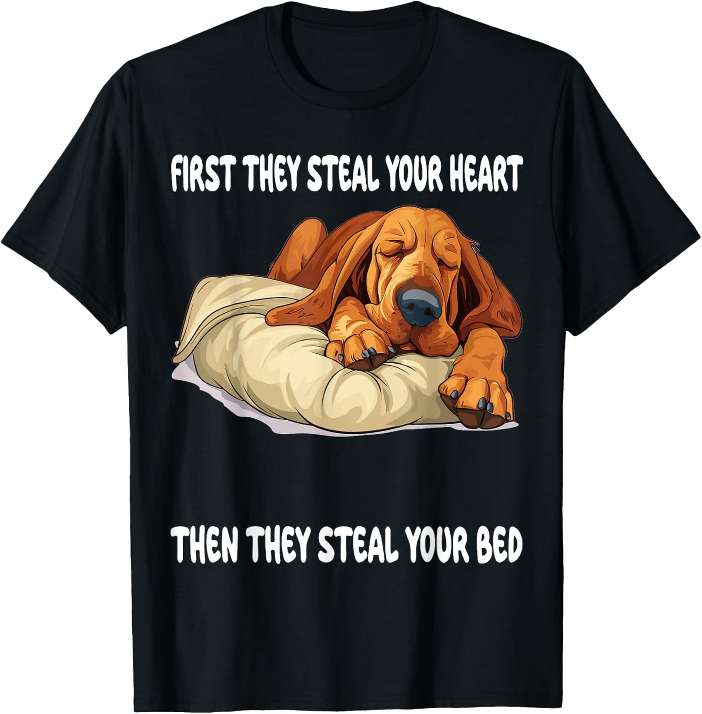 Bloodhound Sleeping Pajamas Nightgown T-Shirt - T-Shirt | Black