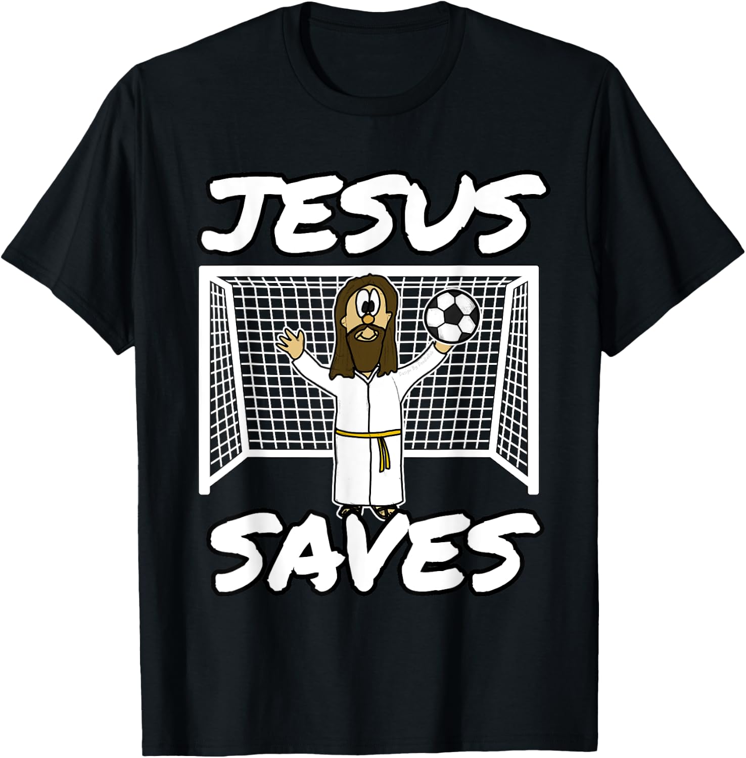 Jesus Saves Christian Football Church Soccer T-Shirt - T-Shirt | Black