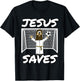 Jesus Saves Christian Football Church Soccer T-Shirt - T-Shirt | Black
