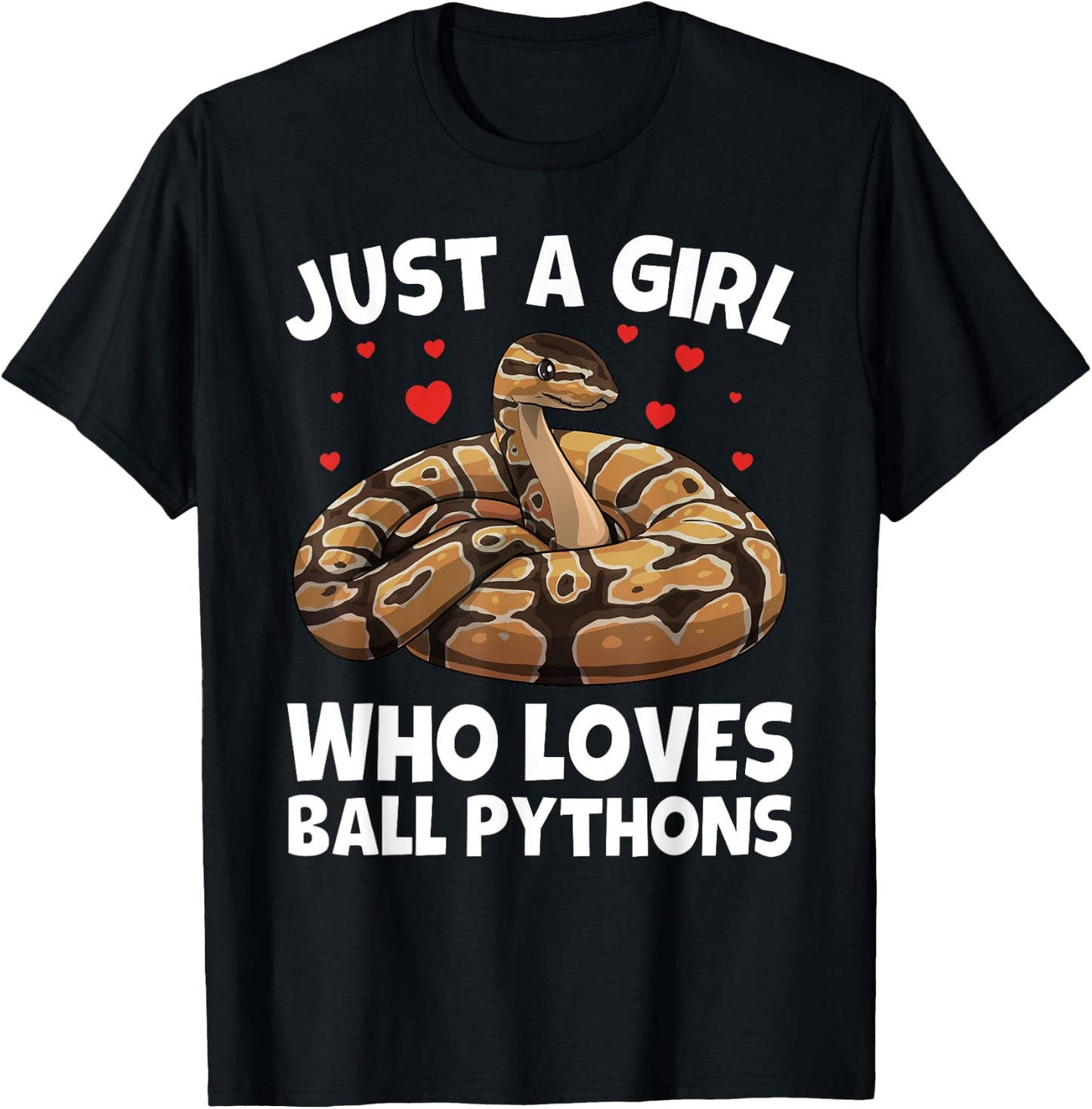 Ball Python Design For Girls Women Kids Ball Python Lover T-Shirt - T-Shirt | Black