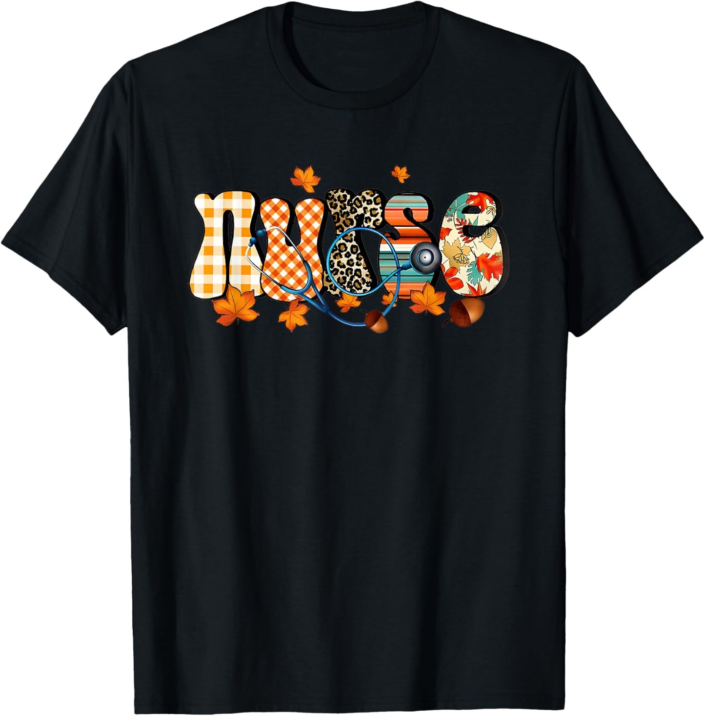 Thanksgiving Nurse Nurse Nursing Nurse Student Fall Season T-Shirt - T-Shirt | Black