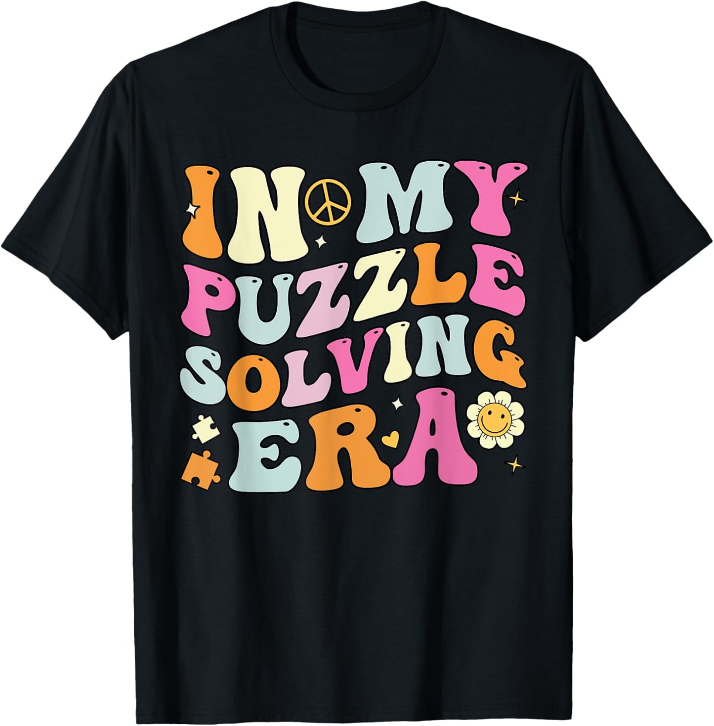 In My Puzzle Solving Era, Groovy Puzzle Solver T-Shirt - T-Shirt | Black
