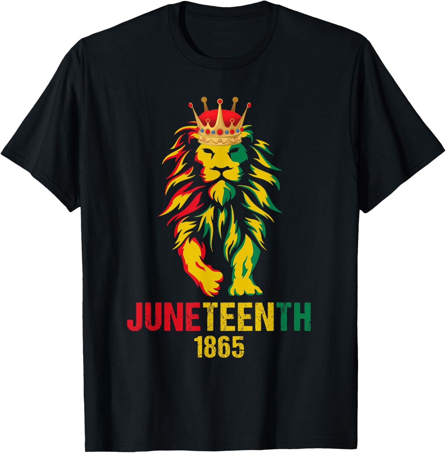 Juneteenth African American Black Lion 1865 King Women T-Shirt - T-Shirt | Black