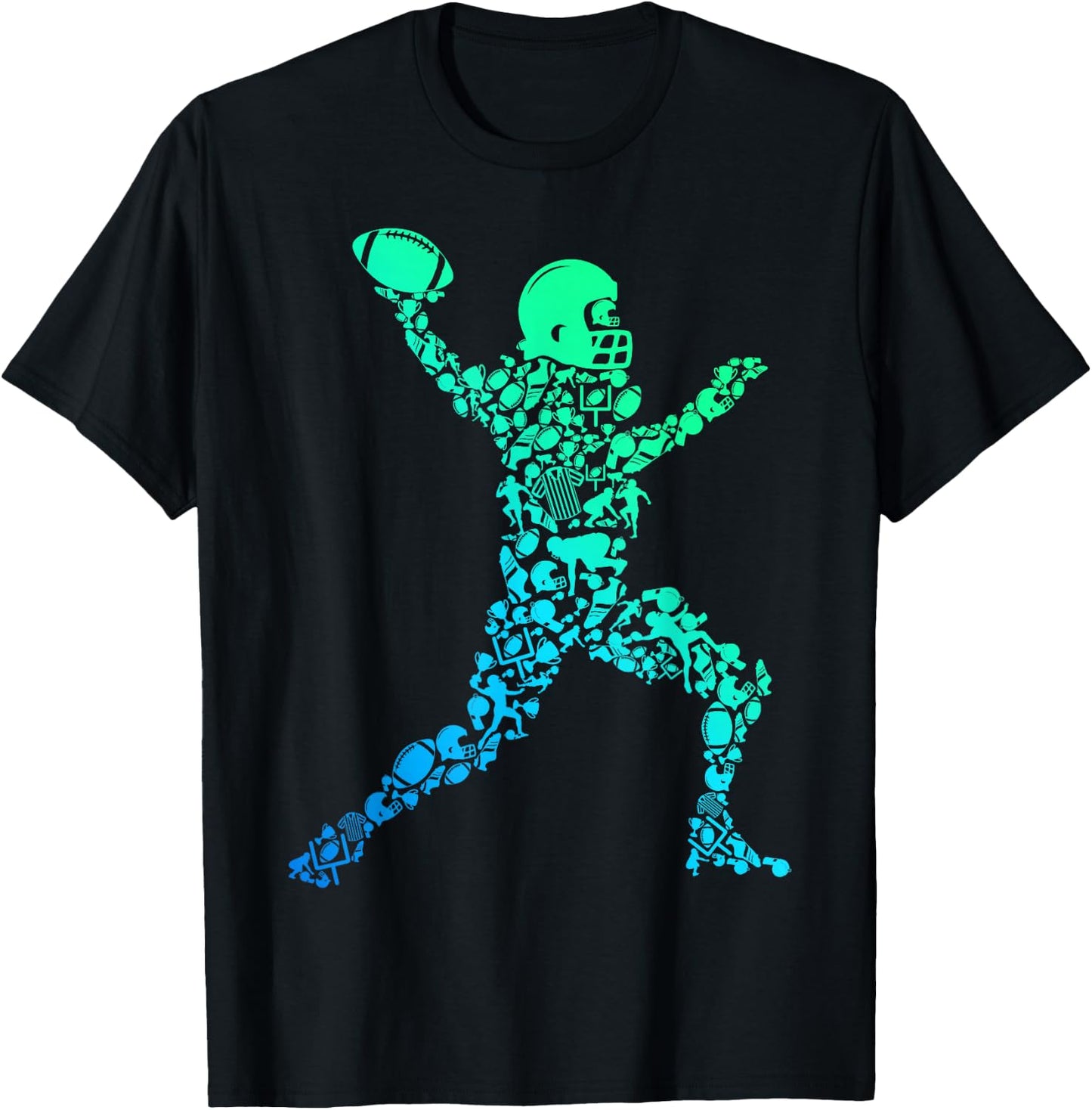 Football American Football Boys Kids Men T-Shirt - T-Shirt | Black