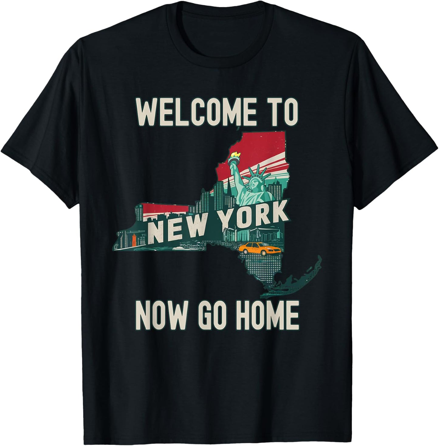 Funny Welcome To New York Retro Design, Funny New York T-Shirt - T-Shirt | Black