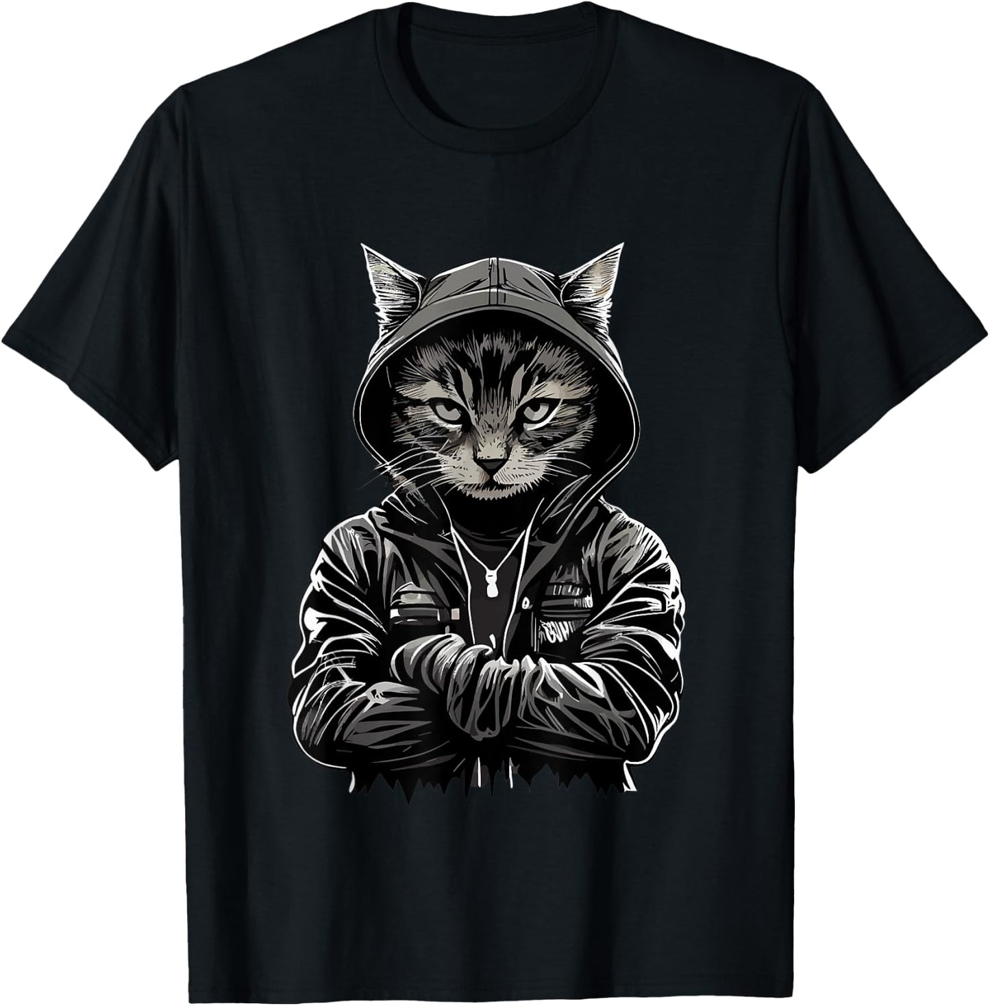 Hug Thug Gangster Life Cat Thug Cat Hug Cat Gangster Cat T-Shirt - T-Shirt | Black