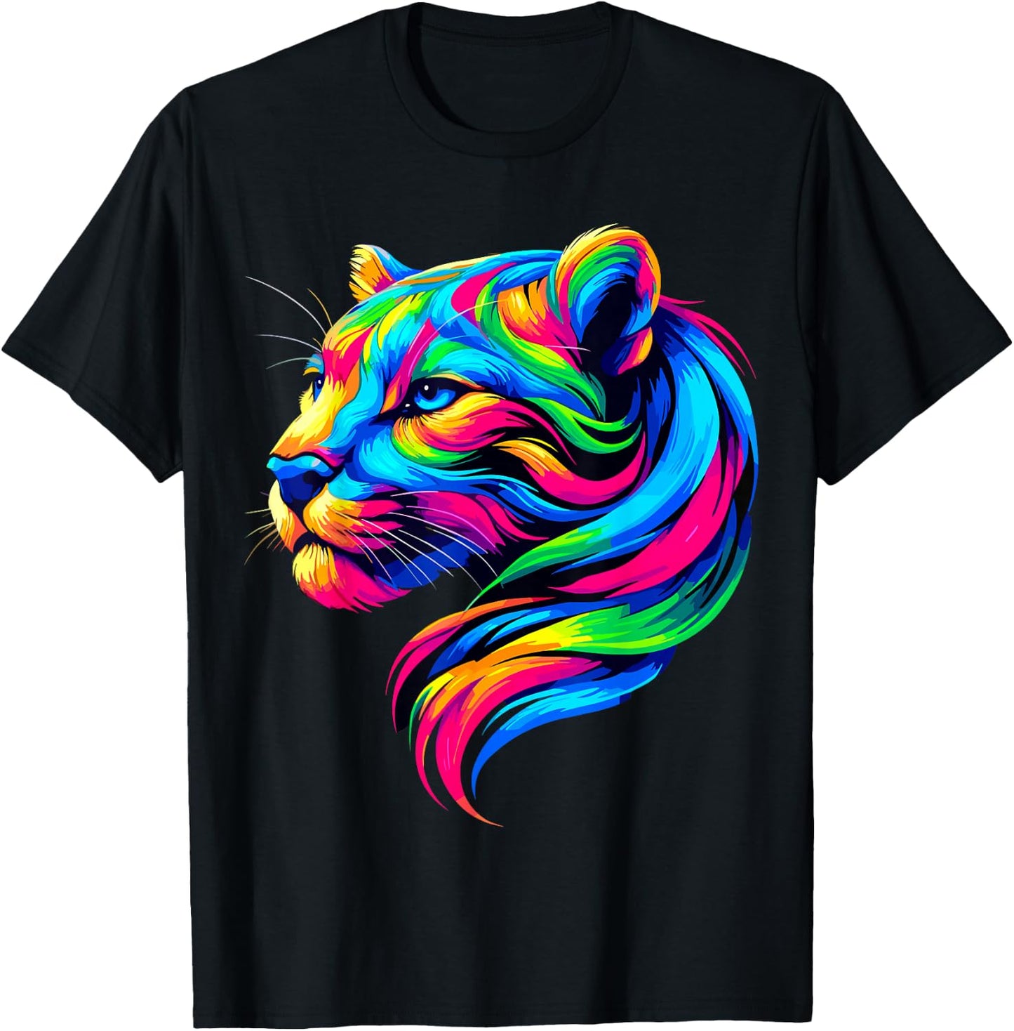 Colorful Puma , Small, Black T-Shirt - T-Shirt | Black