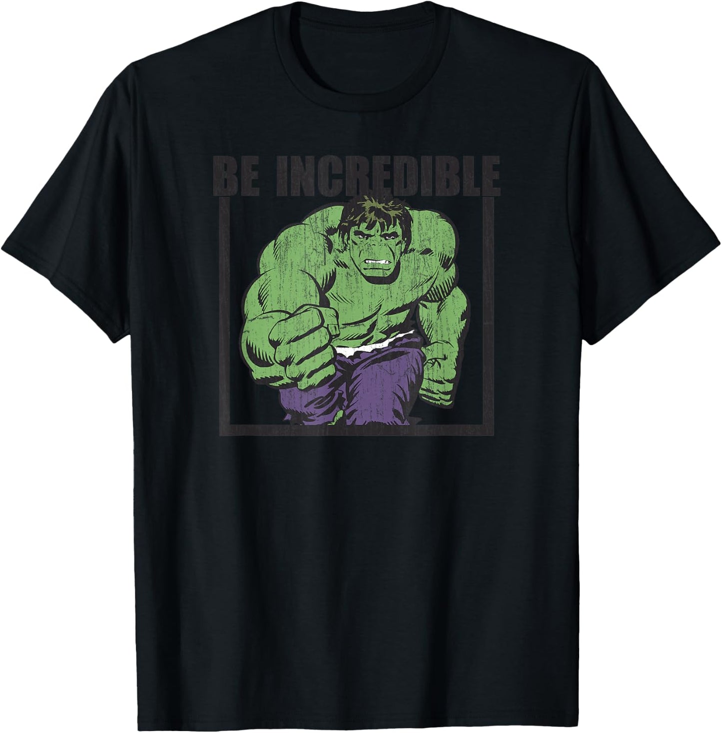 Marvel Comics Retro Classic Vintage Hulk Be Incredible T-Shirt - T-Shirt | Black