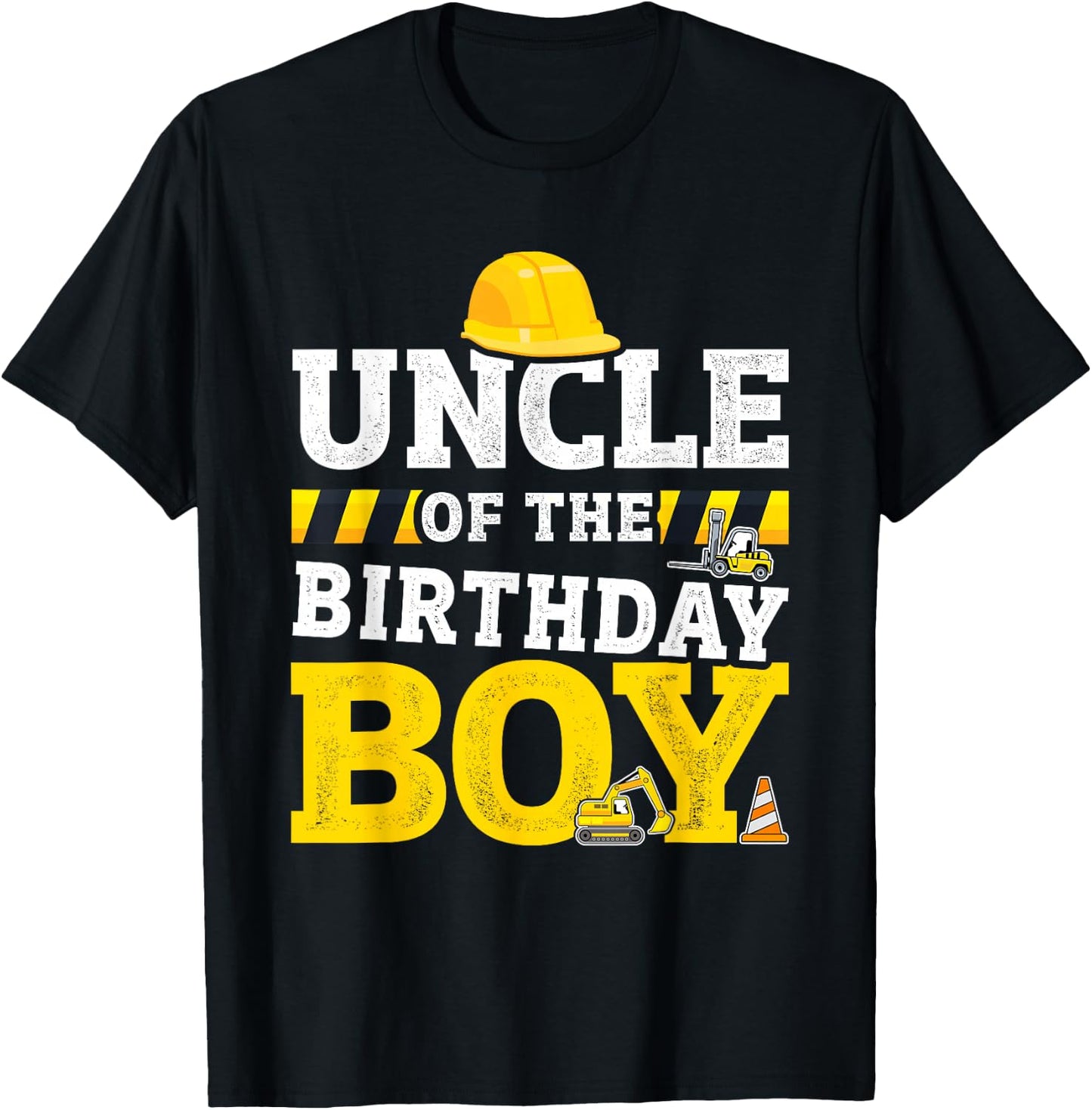 Uncle of the birthday boy matching family construction party T-Shirt - T-Shirt | Black