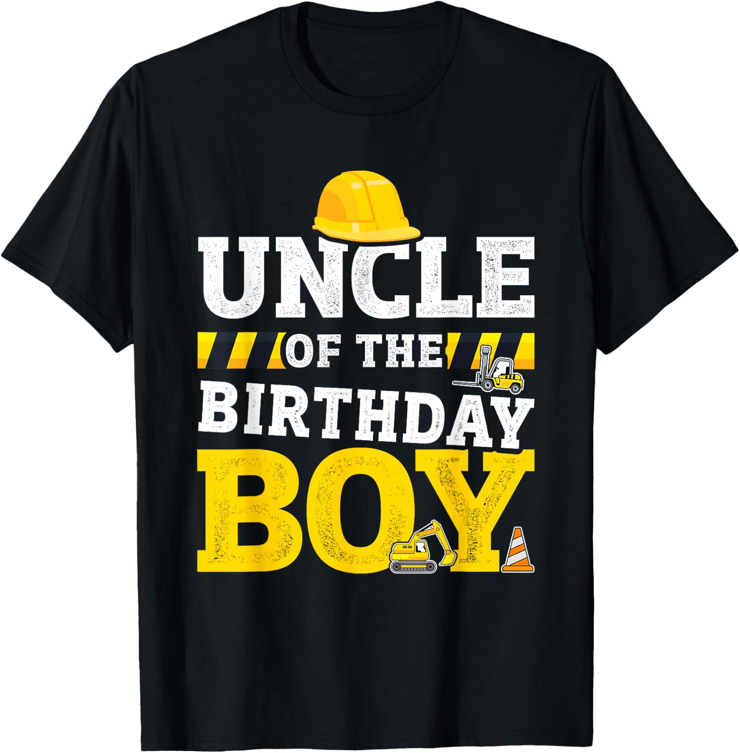 Uncle of the birthday boy matching family construction party T-Shirt - T-Shirt | Black