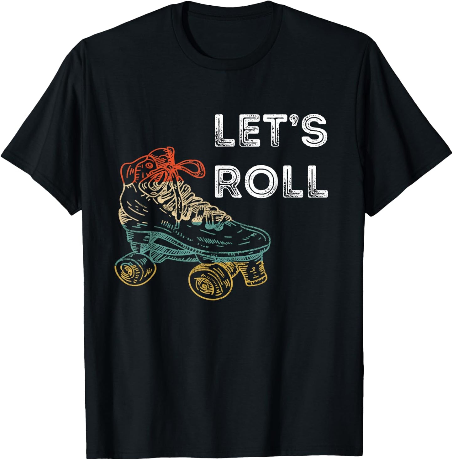 Roller Skates Running 70s 80s Roller Skating Inline Skater T-Shirt - T-Shirt | Black