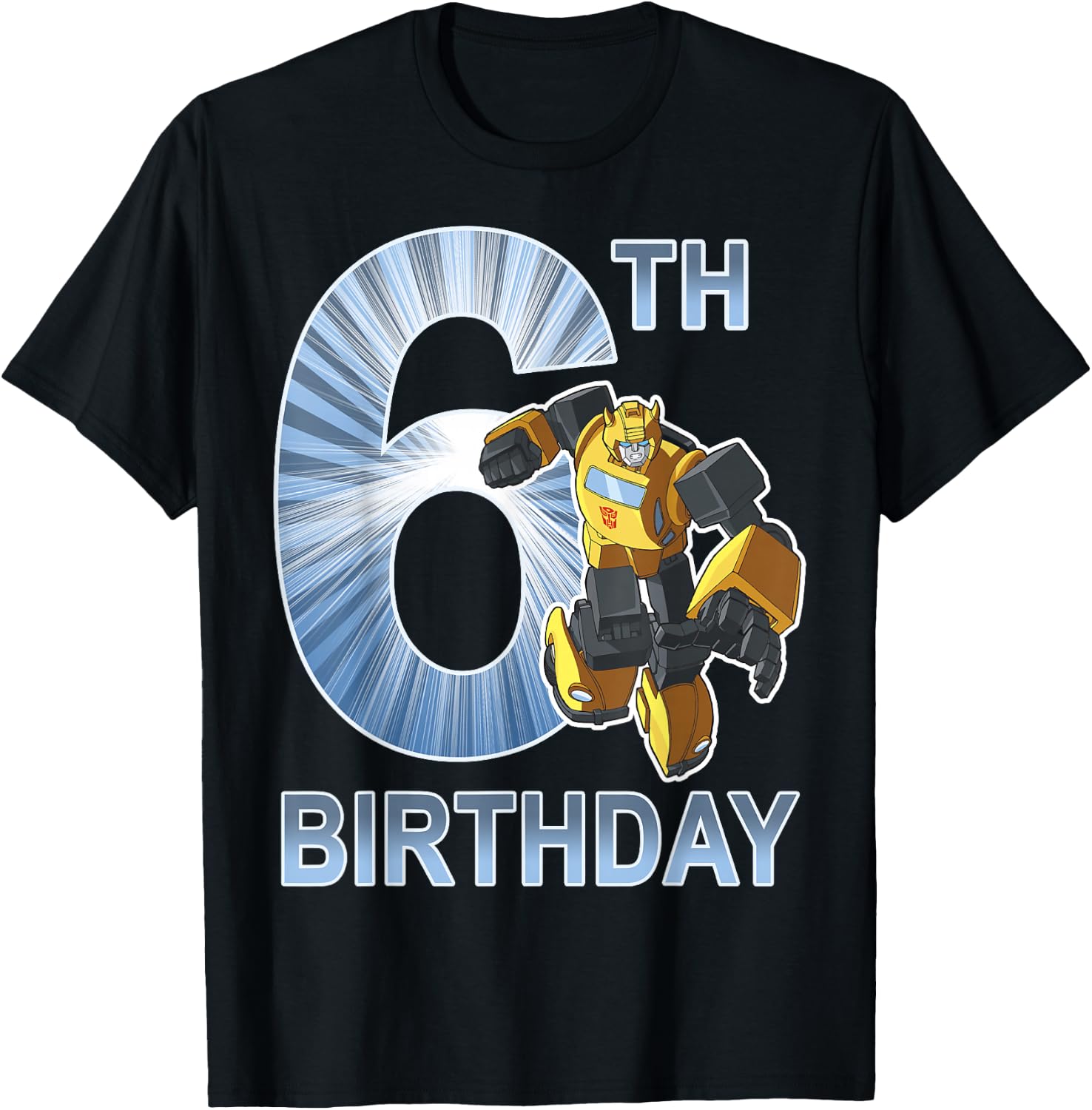 Transformers Bumblebee 6th Birthday Vintage T-Shirt - T-Shirt | Black