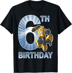 Transformers Bumblebee 6th Birthday Vintage T-Shirt - T-Shirt | Black