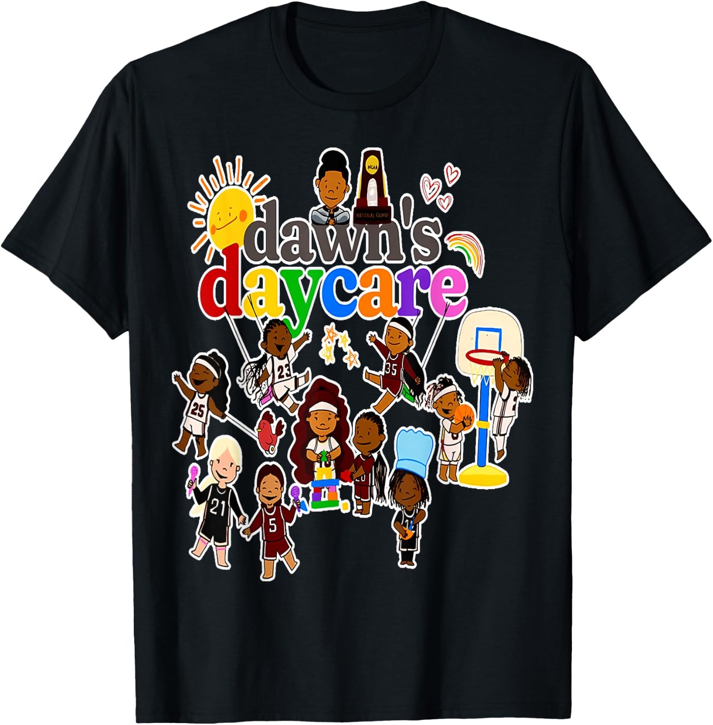 Dawn's Daycare Basketball cute funny T-Shirt - T-Shirt | Black