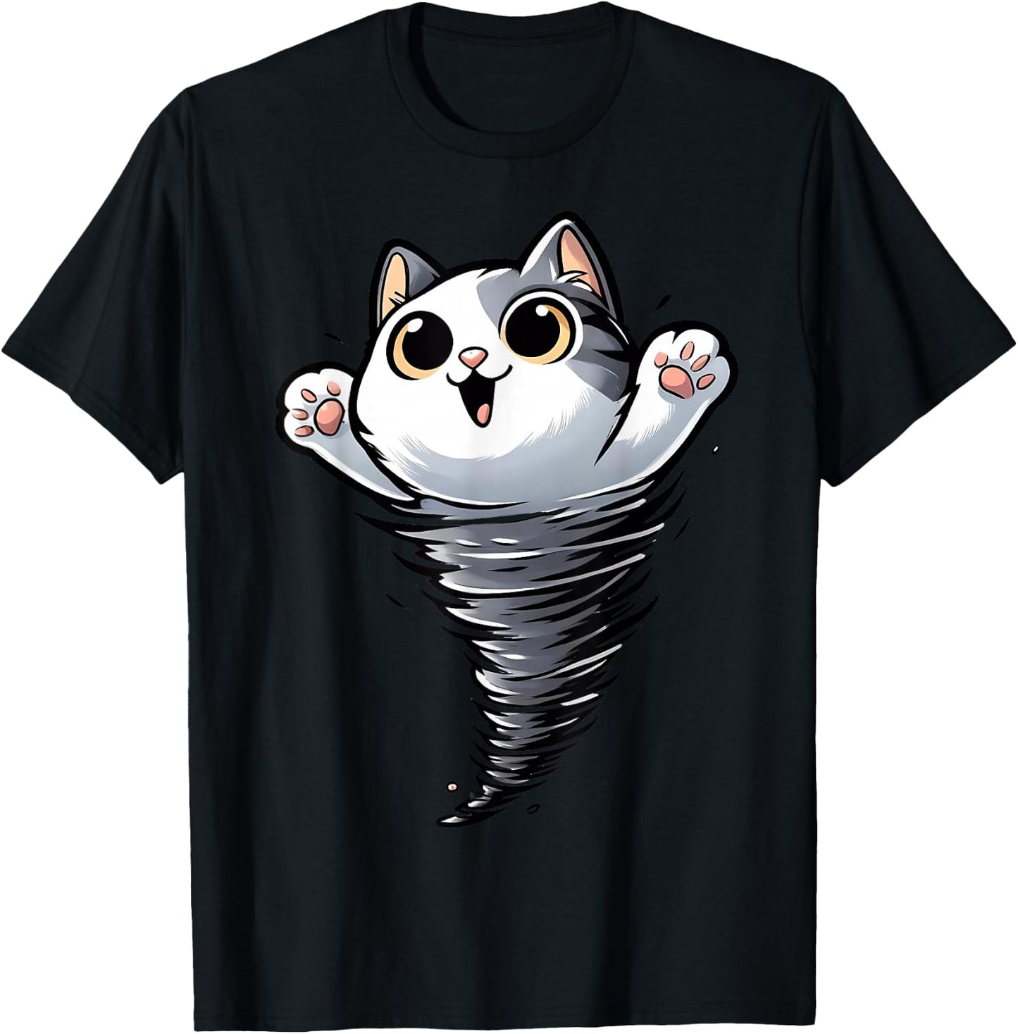 Funny Cat Tornado Storm Chasers Meteorologist Animal Lover T-Shirt - T-Shirt | Black