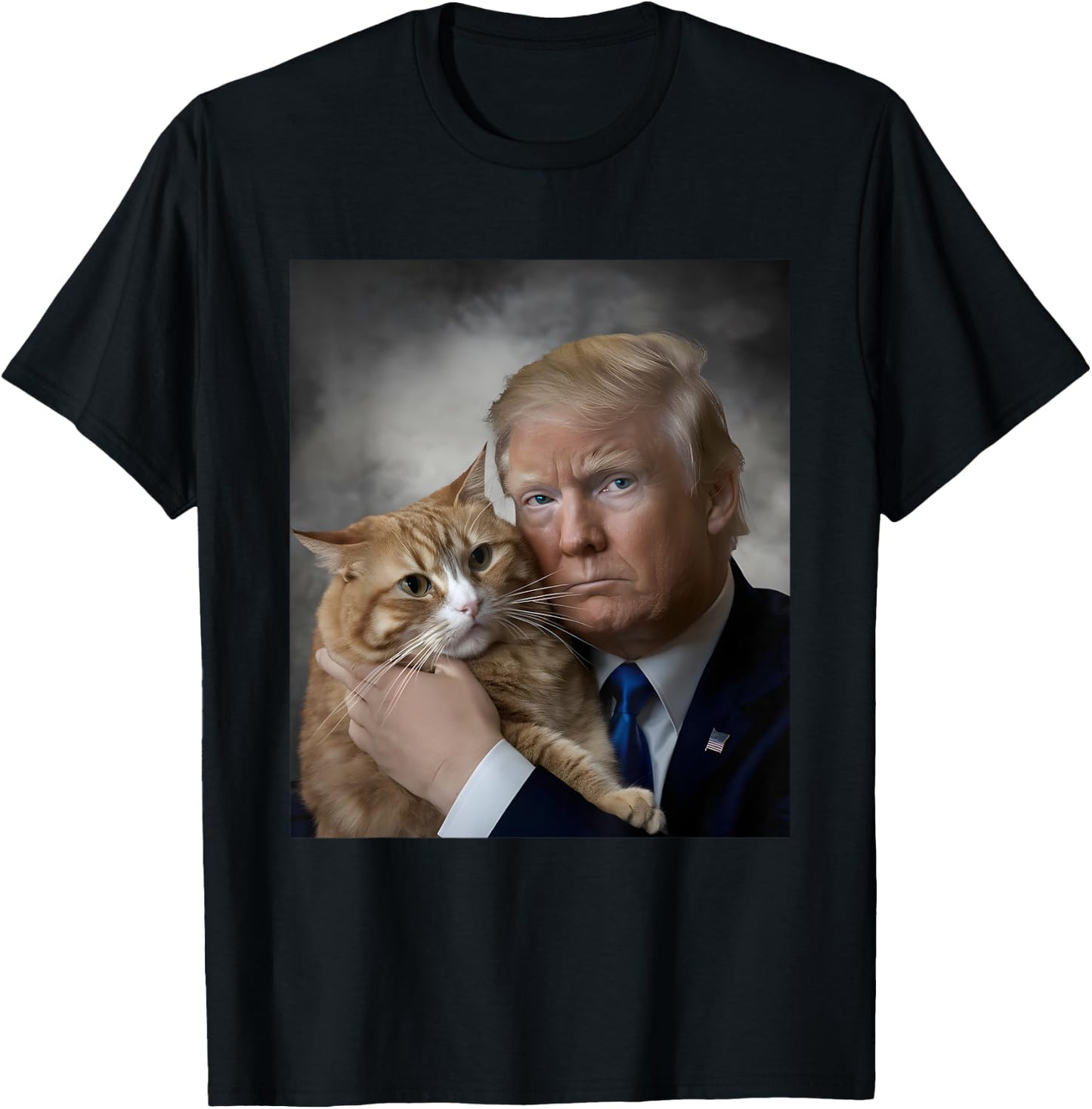 Donald Trump and Cat Funny Trump And Cat, Political 2024 T-Shirt - T-Shirt | Black