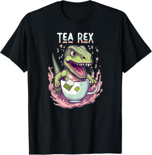 Tea Rex - Dinosaur - Tea Lovers T-Shirt - T-Shirt | Black
