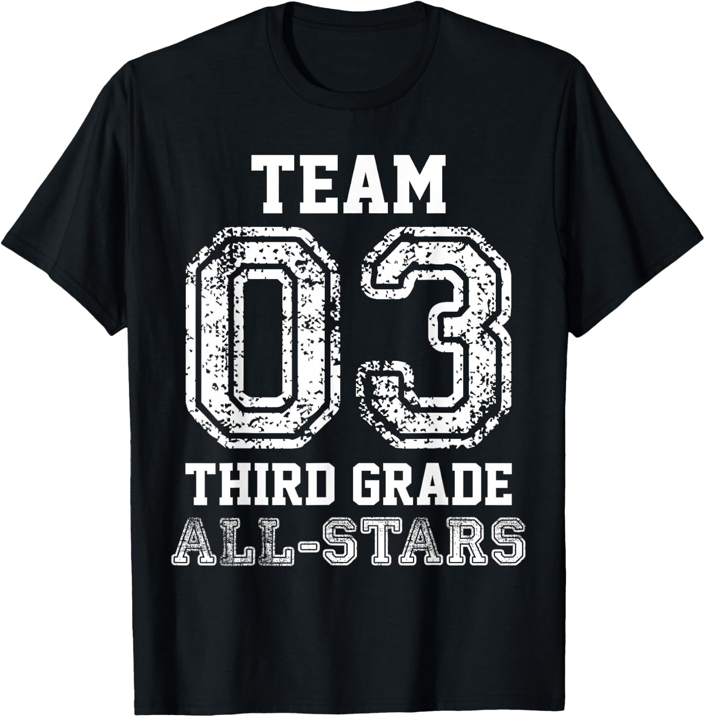 Elementary Team 3rd Grade All-Stars Sports Baseball Jersey T-Shirt - T-Shirt | Black