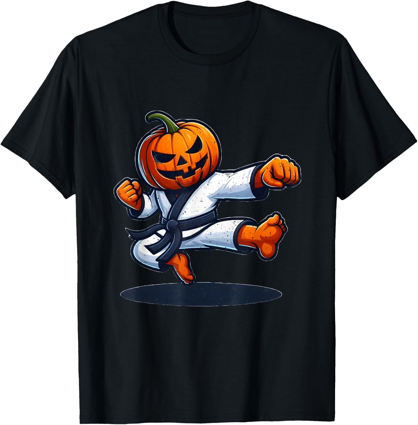 Karate Halloween Pumpkin T-Shirt - T-Shirt | Black